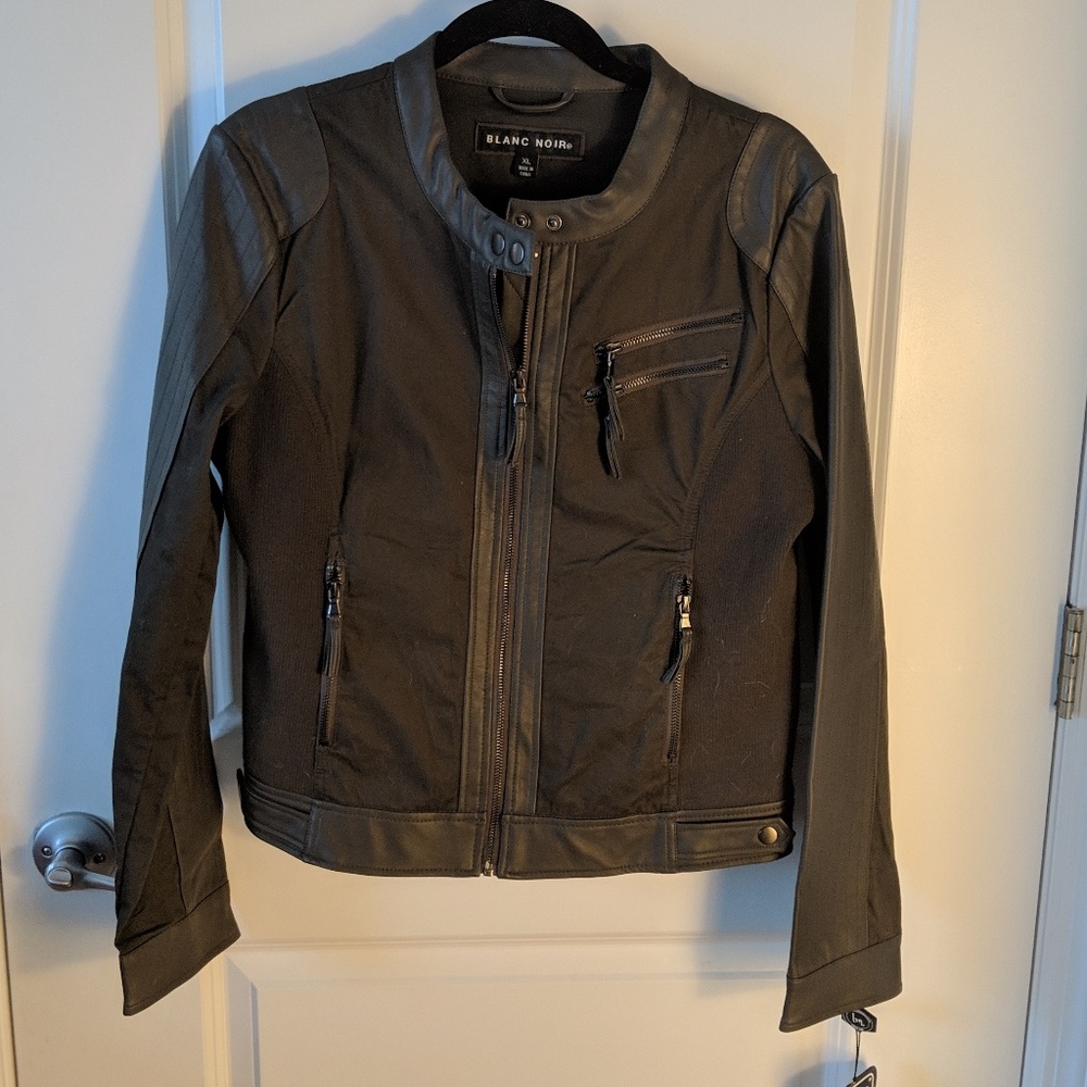 Blank Noir Green Moto Jacket